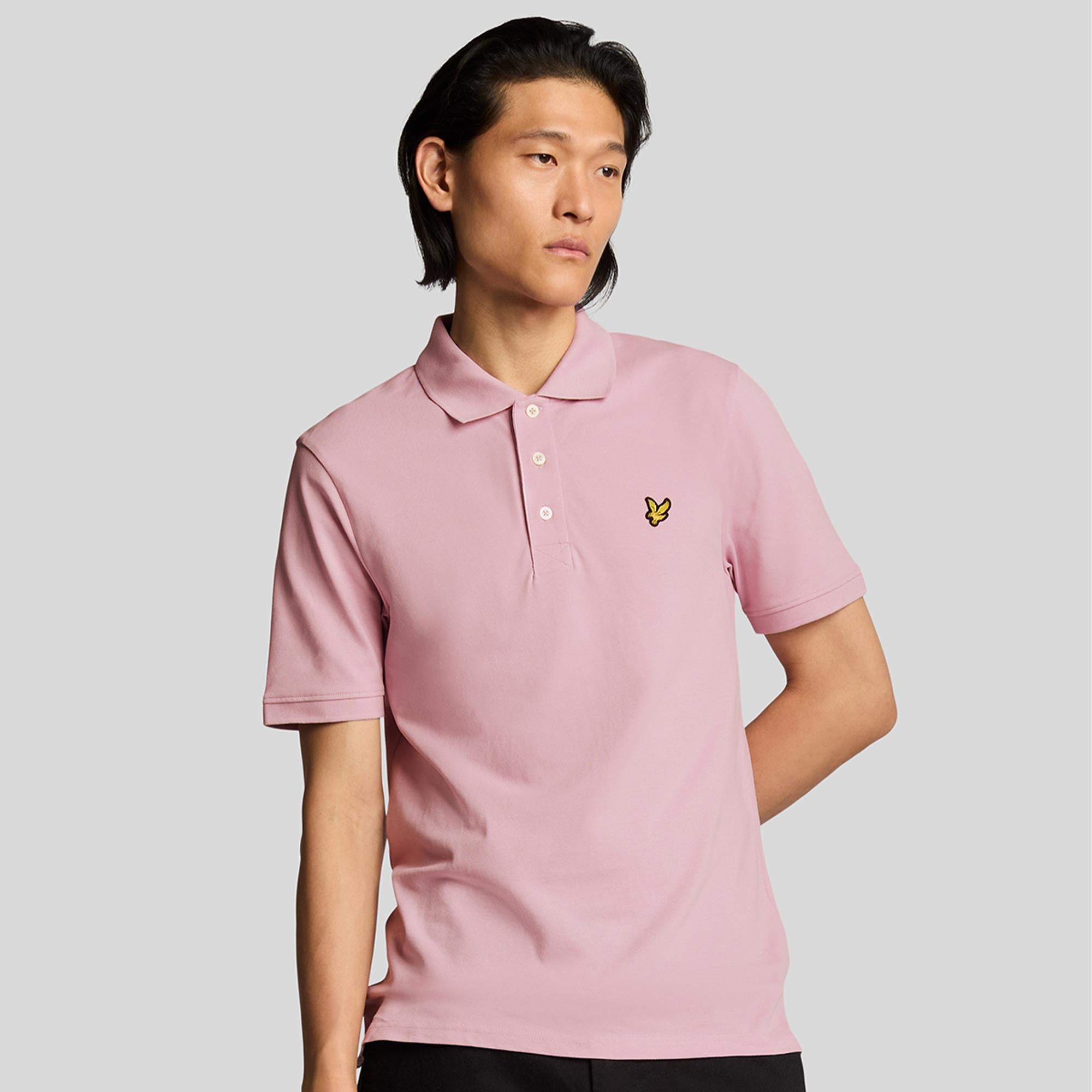 Lyle & Scott Plain Mens Polo Shirt Pink Light